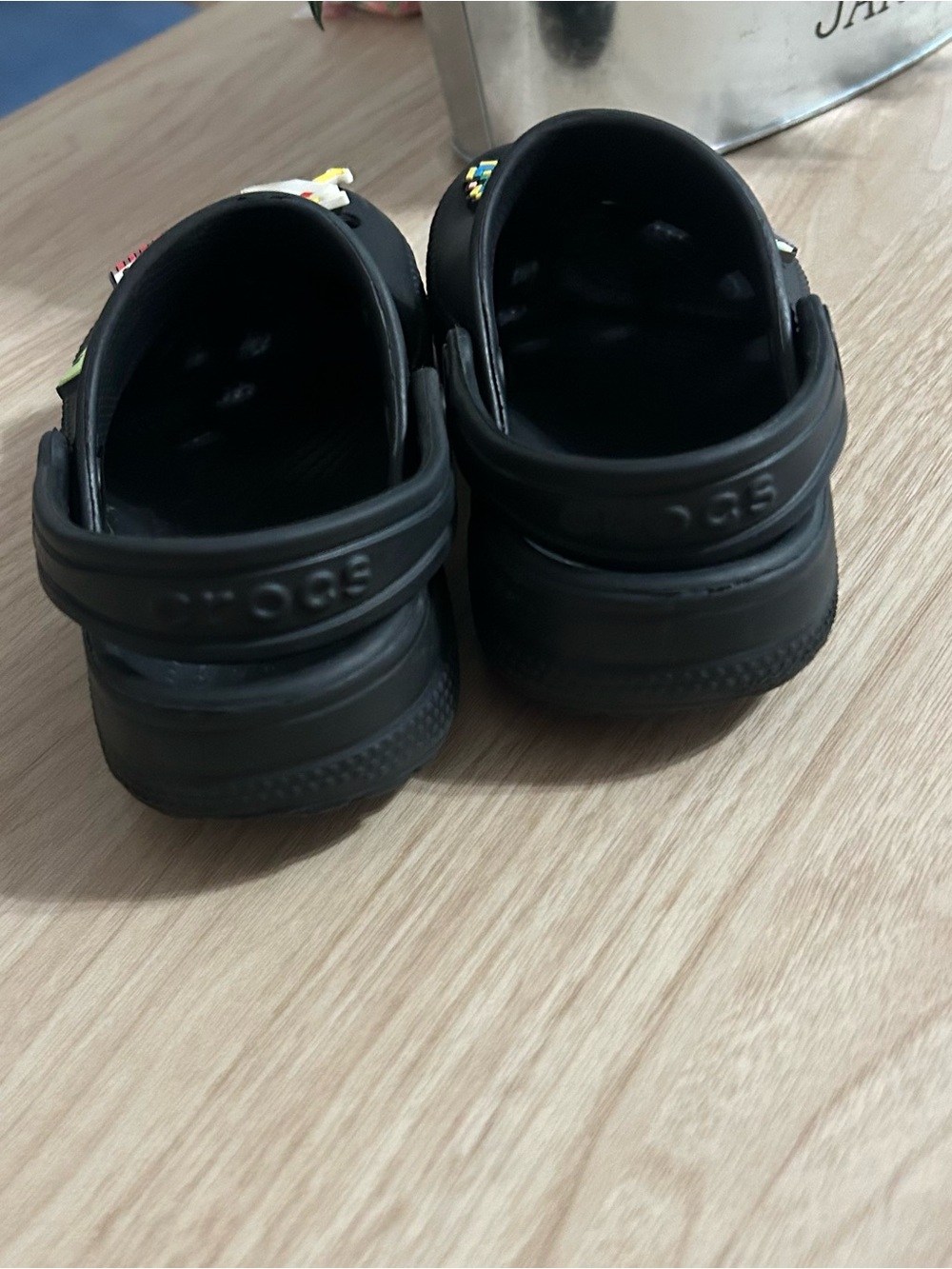 CROCS Kids Black Clogs with Minecraft Jibbitz Charms little kids 10 - Picture 7 of 8